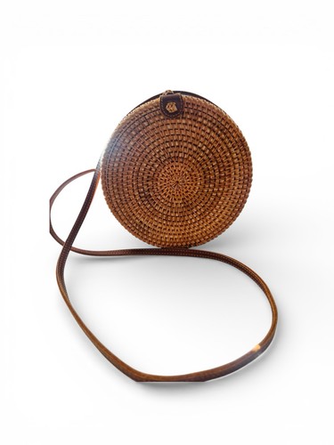 Round rattan bali bag - rattan,